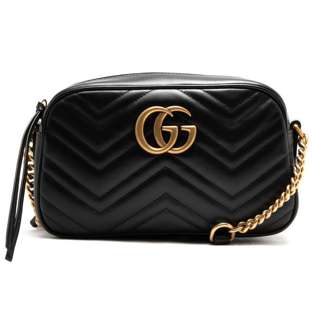 Gucci Small Marmont Bag GG Shoulder Quilted Black - Picture 2 of 8